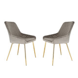 Hamilton - Dining x2 Chair in Velvet - (Grey, Pink, Green)