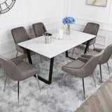 Hamilton Dining Set - Marble table and Velvet Chairs