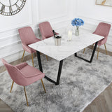 Hamilton Dining Set - Marble table and Velvet Chairs