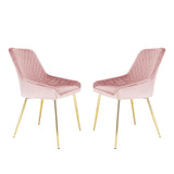 Hamilton - Dining x2 Chair in Velvet - (Grey, Pink, Green)