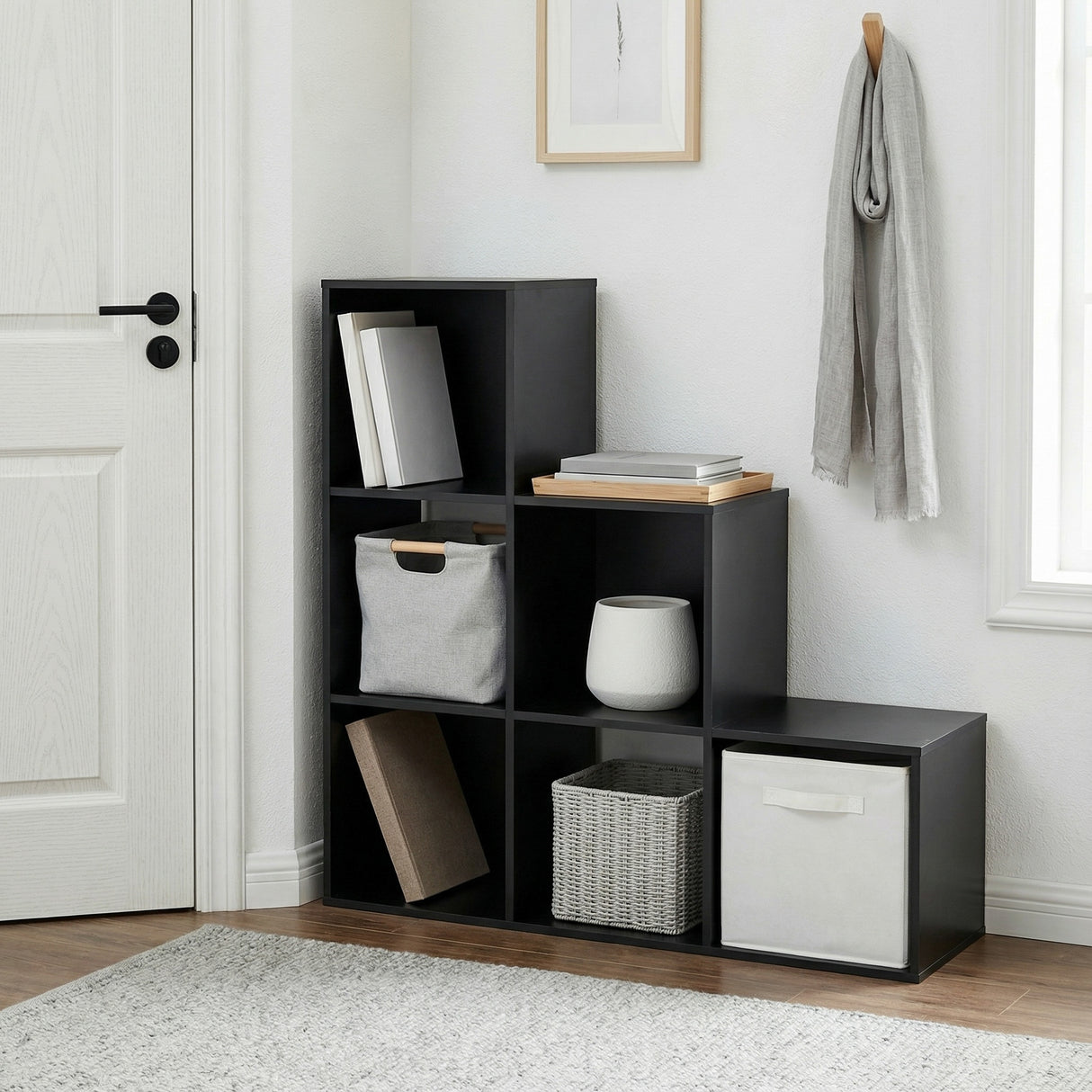 Jane 1-2-3 Bookcase – Cube Storage Unit (Black or Oak)