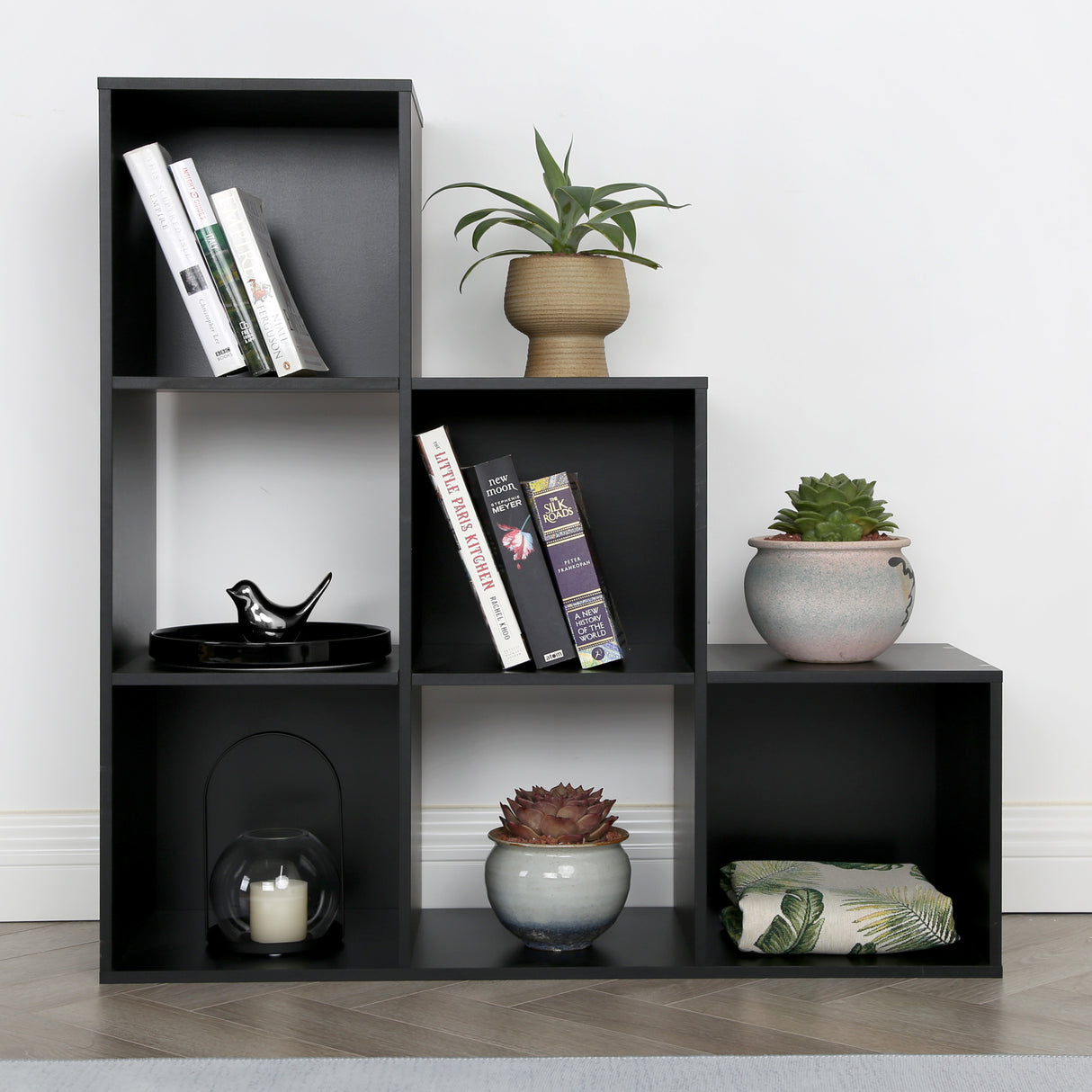 Jane - 123 Bookcase - Cube storage boxes (Black or Oak)