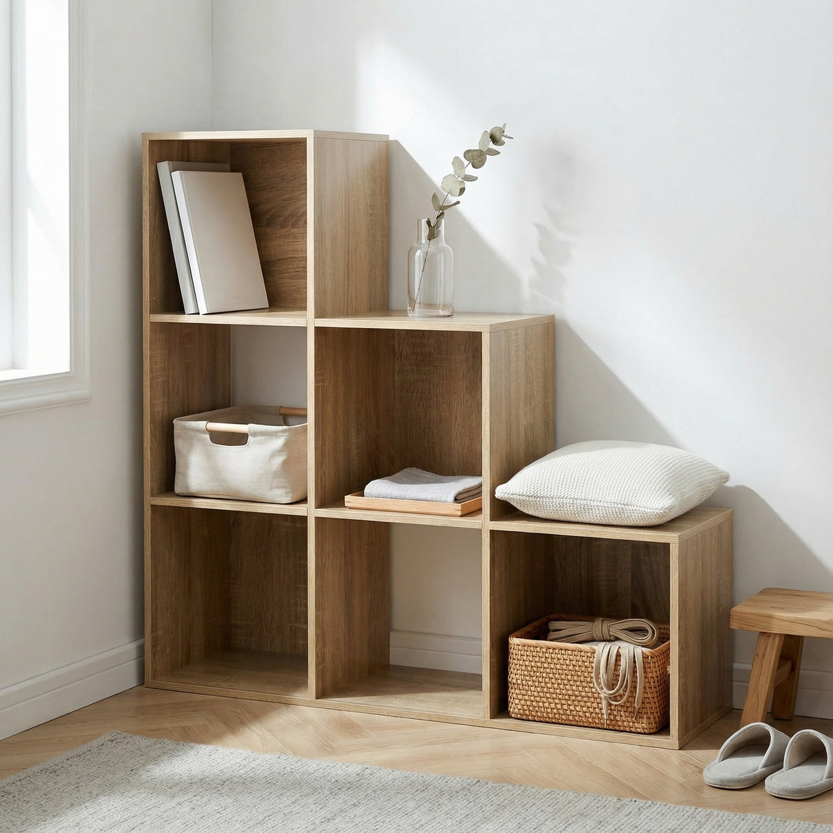 Jane 1-2-3 Bookcase – Cube Storage Unit (Black or Oak)
