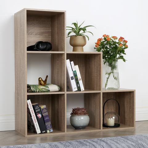 Jane - 123 Bookcase - Cube storage boxes (Black or Oak)