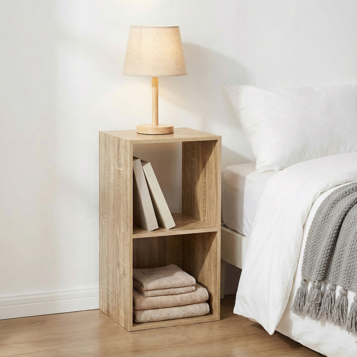Jane 2-Cube Bookcase – Black or Oak with Cube Storage