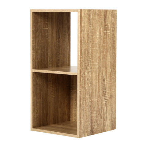 Jane - 2x1 Bookcase - Cube storage boxes (Black or Oak)