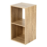 Jane - 2x1 Bookcase - Cube storage boxes (Black or Oak)