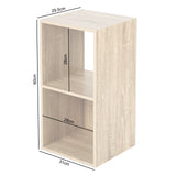 Jane - 2x1 Bookcase - Cube storage boxes (Black or Oak)