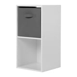 Jane - 2x1 White Bookcase with Basket