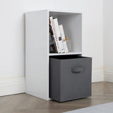 Jane - 2x1 White Bookcase with Basket