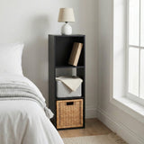 Jane 3x1 Bookcase with Cube Storage Boxes – Black or Oak