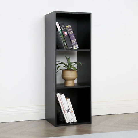 Jane - 3x1 Bookcase - Cube storage boxes (Black or Oak)