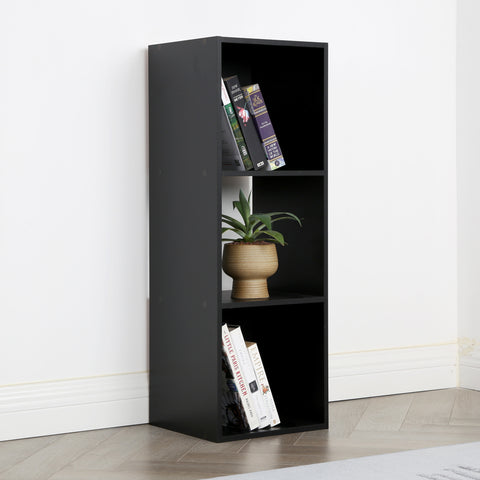 Jane - 3x1 Bookcase - Cube storage boxes (Black or Oak)