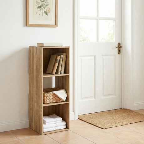 Jane 3x1 Bookcase with Cube Storage Boxes – Black or Oak