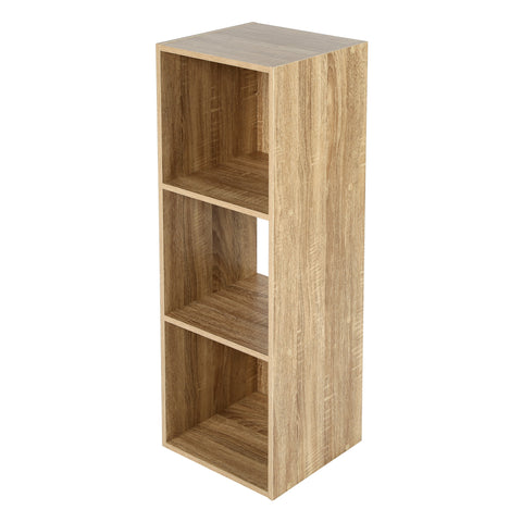 Jane - 3x1 Bookcase - Cube storage boxes (Black or Oak)