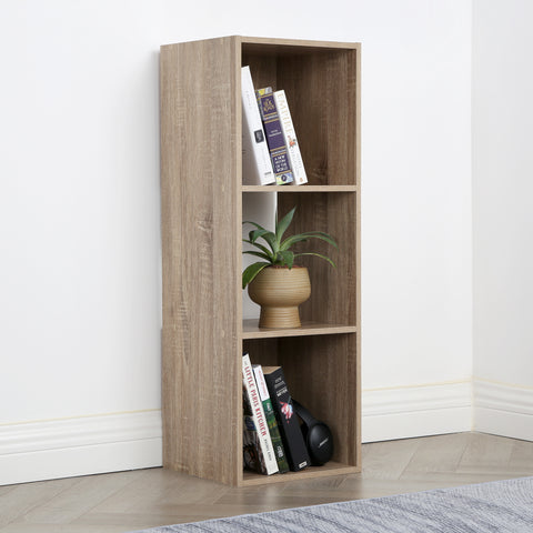 Jane - 3x1 Bookcase - Cube storage boxes (Black or Oak)