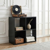 Jane 2x2 Cube Storage Bookcase with Storage Boxes – Black or Oak