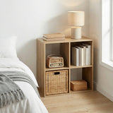 Jane 2x2 Cube Storage Bookcase with Storage Boxes – Black or Oak