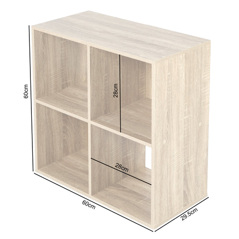 Jane - 2x2 Bookcase - Cube storage boxes (Black or Oak)