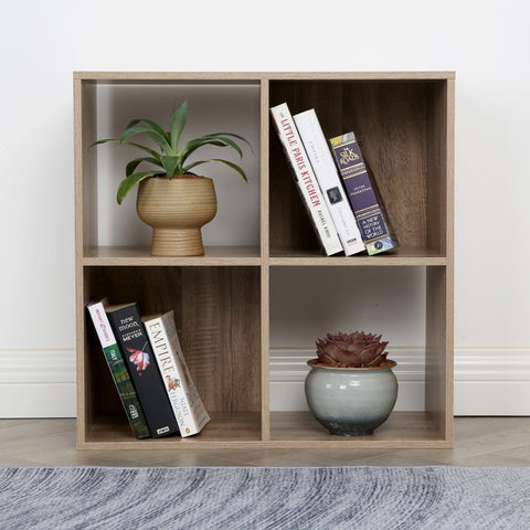 Jane - 2x2 Bookcase - Cube storage boxes (Black or Oak)