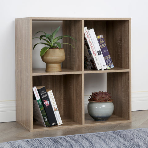 Jane - 2x2 Bookcase - Cube storage boxes (Black or Oak)