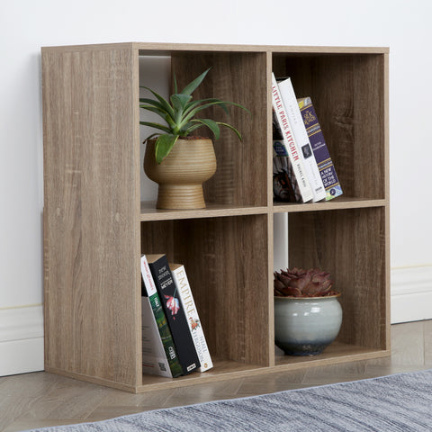 Jane - 2x2 Bookcase - Cube storage boxes (Black or Oak)