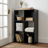 Jane - 3x2 Bookcase - Cube storage boxes (Black or Oak)