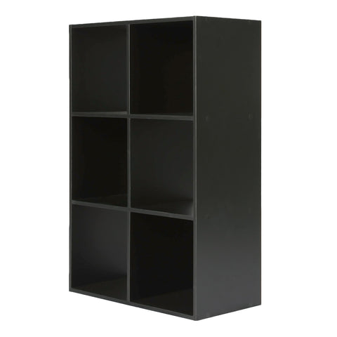 Jane - 3x2 Bookcase - Cube storage boxes (Black or Oak)