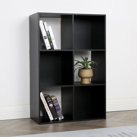 Jane - 3x2 Bookcase - Cube storage boxes (Black or Oak)