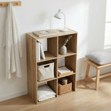 Jane - 3x2 Bookcase - Cube storage boxes (Black or Oak)