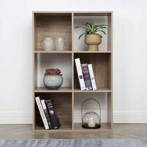 Jane - 3x2 Bookcase - Cube storage boxes (Black or Oak)