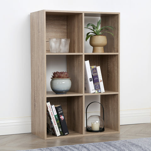 Jane - 3x2 Bookcase - Cube storage boxes (Black or Oak)