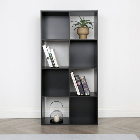 Jane - 4x2 Bookcase - Cube storage boxes (Black or Oak)