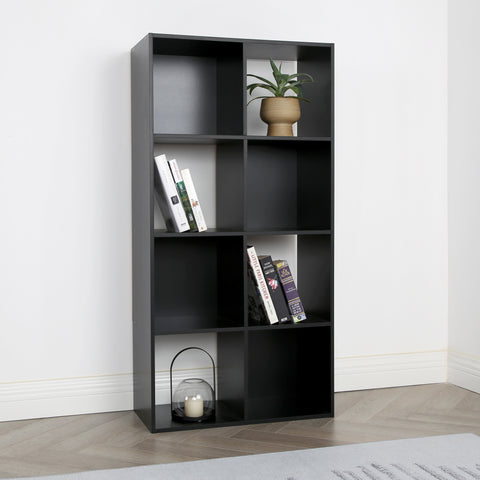 Jane - 4x2 Bookcase - Cube storage boxes (Black or Oak)