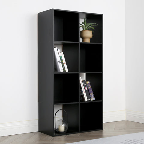 Jane - 4x2 Bookcase - Cube storage boxes (Black or Oak)