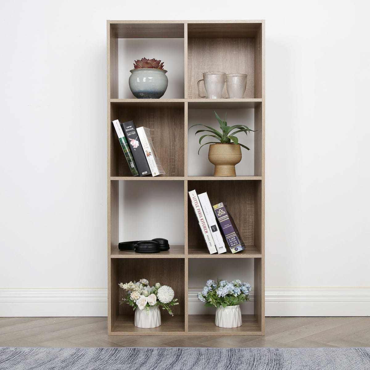 Jane - 4x2 Bookcase - Cube storage boxes (Black or Oak) – Home Garden ...