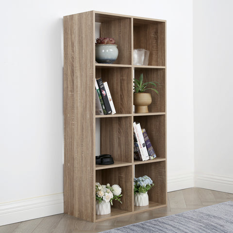 Jane - 4x2 Bookcase - Cube storage boxes (Black or Oak)