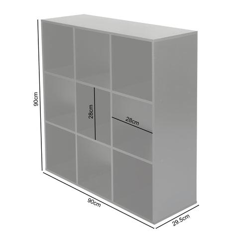 Jane - 3x3 Bookcase - Cube storage boxes (Black or Oak)