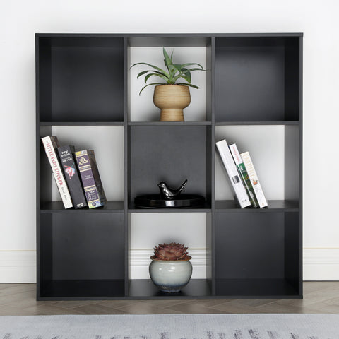 Jane - 3x3 Bookcase - Cube storage boxes (Black or Oak)