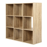 Jane - 3x3 Bookcase - Cube storage boxes (Black or Oak)