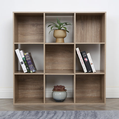 Jane - 3x3 Bookcase - Cube storage boxes (Black or Oak)