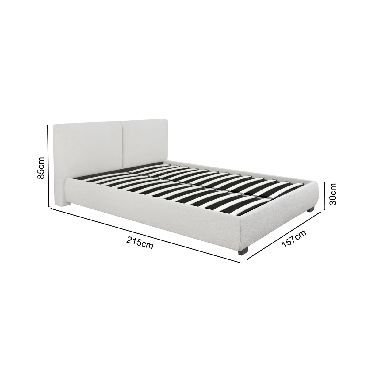 Kleio Upholstered Ottoman Storage Double Bed with Gas Lift