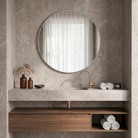 Levico Frameless Round Mirror - 70 x 70cm