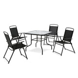 LASO Patio Dining Set - Garden Table 4-Chairs and Umbrella