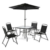 LASO Patio Dining Set - Garden Table 4-Chairs and Umbrella