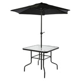 LASO Patio Dining Set - Garden Table 4-Chairs and Umbrella