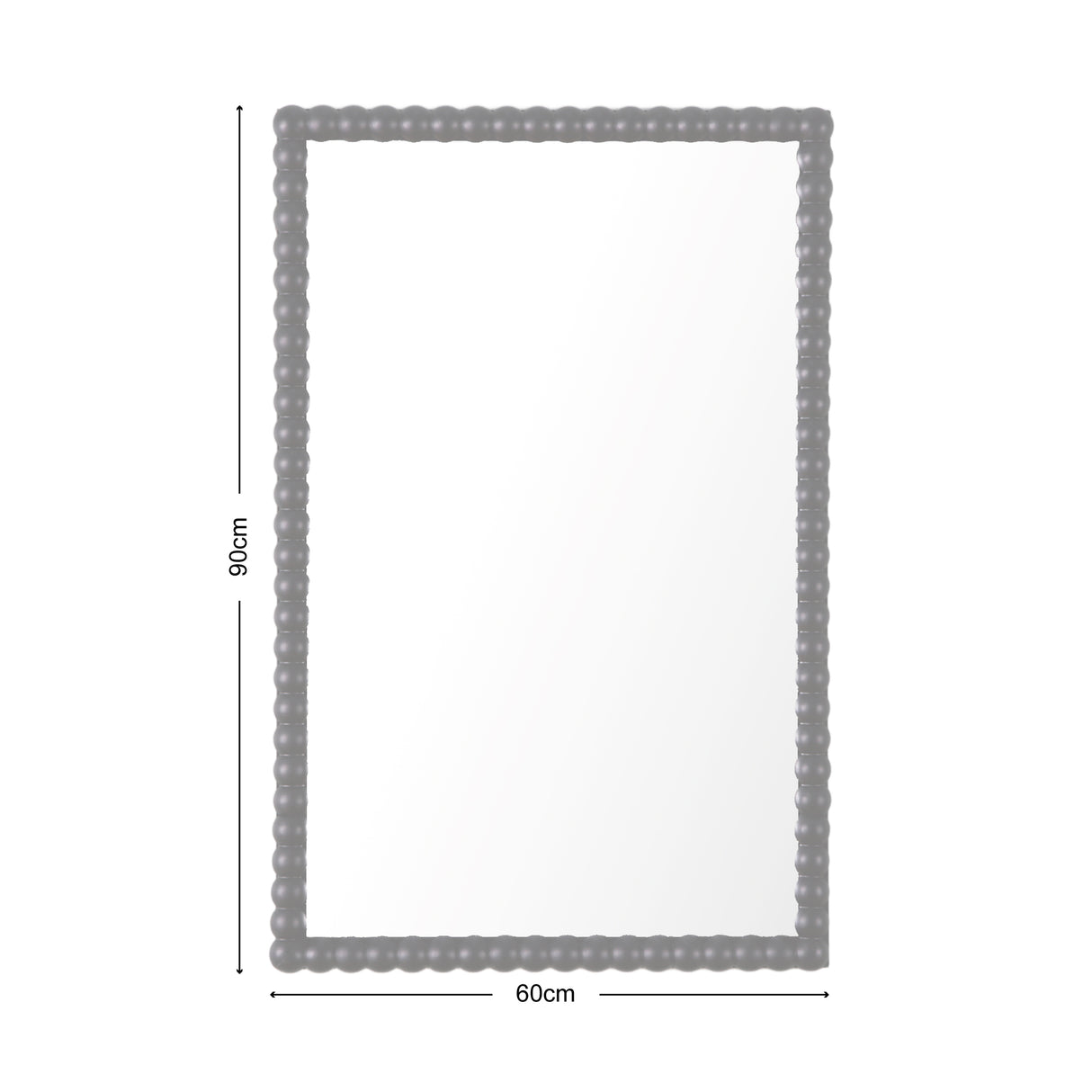 Lecco - Wooden Wall Mirror with Beaded Frame - 60x90cm