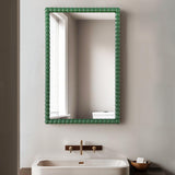 Lecco - Wooden Wall Mirror with Beaded Frame - 60x90cm