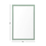 Lecco - Wooden Wall Mirror with Beaded Frame - 60x90cm
