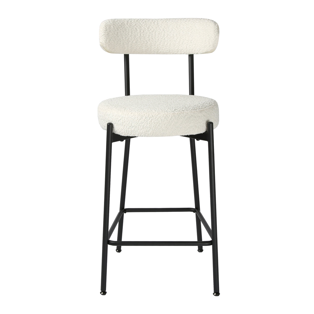 Long Lulu - Set of 2 Bar Stools in Boucle - Cream